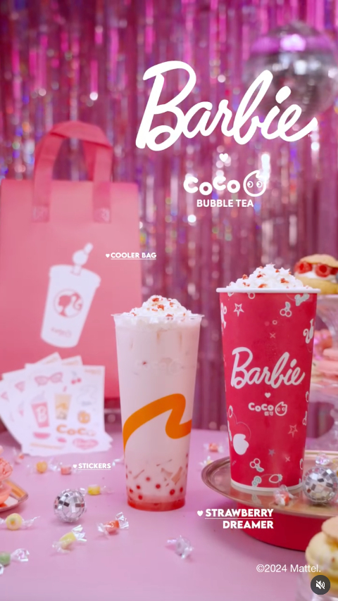Today, right now, indulge in the dreamy flavors of Barbie x CoCo themed drinks!